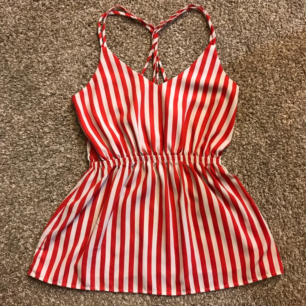Striped dressy tank top